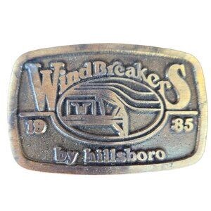 Windbreakers Belt Buckle Hillsboro Kansas 1985 Vintage Country Western Wear